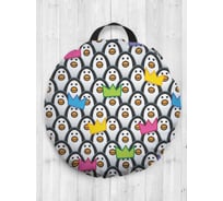 Декоративная подушка-сидушка JOYARTY "Пингвинье королевство", на пол, круглая, 52 см dsfr_11864