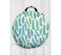 Декоративная подушка-сидушка JOYARTY "Лиственный узор", на пол, круглая, 52 см dsfr_13261