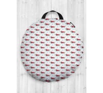 Декоративная подушка-сидушка JOYARTY "Такса в новогоднем свитере", на пол, круглая, 52 см dsfr_115667