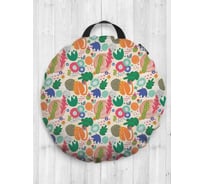 Декоративная подушка-сидушка JOYARTY "Тропическая абстракция", на пол, круглая, 52 см dsfr_389504