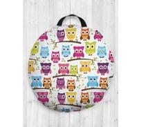 Декоративная подушка-сидушка JOYARTY "Совиное представление", на пол, круглая, 52 см dsfr_10816