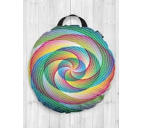 Декоративная подушка-сидушка JOYARTY "Шар с радужной спиралью", на пол, круглая, 52 см dsfr_6725