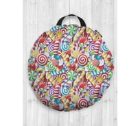 Декоративная подушка-сидушка JOYARTY "Леденцовый рай", на пол, круглая, 52 см dsfr_56204