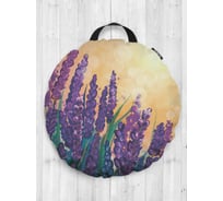Декоративная подушка-сидушка JOYARTY "Лаванда на рассвете", на пол, круглая, 52 см dsfr_385254