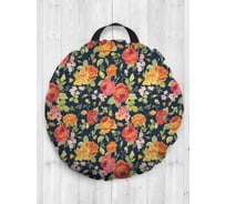 Декоративная подушка-сидушка JOYARTY "Цветочный ковер", на пол, круглая, 52 см dsfr_50173