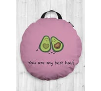 Декоративная подушка-сидушка JOYARTY "Ты моя лучшая половинка", на пол, круглая, 52 см dsfr_385271