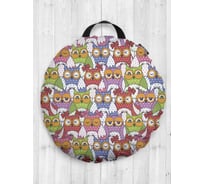 Декоративная подушка-сидушка JOYARTY "Совиная публика", на пол, круглая, 52 см dsfr_15691