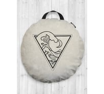 Декоративная подушка-сидушка JOYARTY "Волна в треугольнике", на пол, круглая, 52 см dsfr_385278