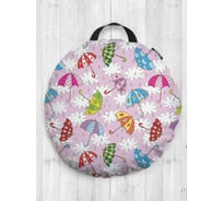 Декоративная подушка-сидушка JOYARTY "Дождь из зонтов", на пол, круглая, 52 см dsfr_19885