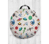 Декоративная подушка-сидушка JOYARTY "Космическая радость", на пол, круглая, 52 см dsfr_9875