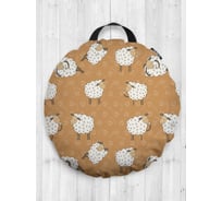 Декоративная подушка-сидушка JOYARTY "Мохнатые овечки", на пол, круглая, 52 см dsfr_73740