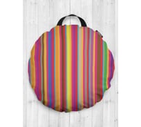 Декоративная подушка-сидушка JOYARTY "Строгая радуга", на пол, круглая, 52 см dsfr_12439