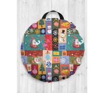 Декоративная подушка-сидушка JOYARTY "Праздник в красках", на пол, круглая, 52 см dsfr_78663