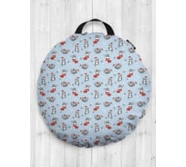 Декоративная подушка-сидушка JOYARTY "Игривые рождественские котики", на пол, круглая, 52 см dsfr_290627