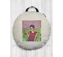 Декоративная подушка-сидушка JOYARTY "Тусовая фрида в рамке", на пол, круглая, 52 см dsfr_378644