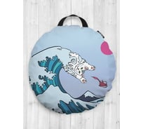 Декоративная подушка-сидушка JOYARTY "Кот на волне", на пол, круглая, 52 см dsfr_385302