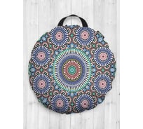 Декоративная подушка-сидушка JOYARTY "Танцующие круги", на пол, круглая, 52 см dsfr_12307