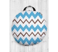 Декоративная подушка-сидушка JOYARTY "Разноцветные зигзаги", на пол, круглая, 52 см dsfr_6935