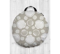 Декоративная подушка-сидушка JOYARTY "Парад ракушек", на пол, круглая, 52 см dsfr_2891