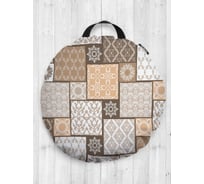 Декоративная подушка-сидушка JOYARTY "Плиточный креатив", на пол, круглая, 52 см dsfr_15405