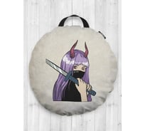 Декоративная подушка-сидушка JOYARTY "Воин аниме", на пол, круглая, 52 см dsfr_385258