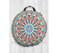 Декоративная подушка-сидушка JOYARTY "Орнамент с кругами", на пол, круглая, 52 см dsfr_12306