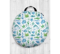 Декоративная подушка-сидушка JOYARTY "Морское разнообразие", на пол, круглая, 52 см dsfr_50825