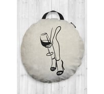 Декоративная подушка-сидушка JOYARTY "Независимая женщина", на пол, круглая, 52 см dsfr_385288