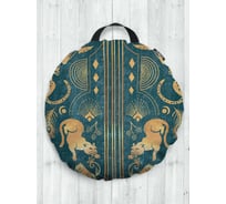 Декоративная подушка-сидушка JOYARTY "Леопарды на фактурном фоне", на пол, круглая, 52 см dsfr_389766