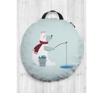 Декоративная подушка-сидушка JOYARTY "Полярный рыбак", на пол, круглая, 52 см dsfr_380835