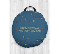 Декоративная подушка-сидушка JOYARTY "Рождественские гирлянды", на пол, круглая, 52 см dsfr_380807