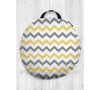 Декоративная подушка-сидушка JOYARTY "Зигзаговые перемены", на пол, круглая, 52 см dsfr_6933