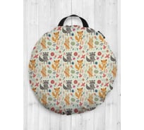 Декоративная подушка-сидушка JOYARTY "Милые лесные звери", на пол, круглая, 52 см dsfr_50004