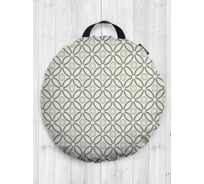 Декоративная подушка-сидушка JOYARTY "Лепесточные круги", на пол, круглая, 52 см dsfr_23286