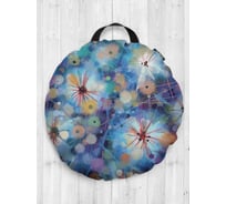 Декоративная подушка-сидушка JOYARTY "Цветочные планеты", на пол, круглая, 52 см dsfr_21112