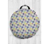 Декоративная подушка-сидушка JOYARTY "Праздичные этикетки", на пол, круглая, 52 см dsfr_290626