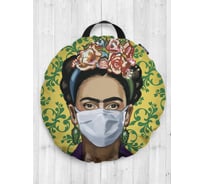 Декоративная подушка-сидушка JOYARTY "Фрида в маске", на пол, круглая, 52 см dsfr_378642