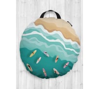 Декоративная подушка-сидушка JOYARTY "Школа серфинга", на пол, круглая, 52 см dsfr_387148