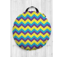 Декоративная подушка-сидушка JOYARTY "Зигзаги с моря", на пол, круглая, 52 см dsfr_11611