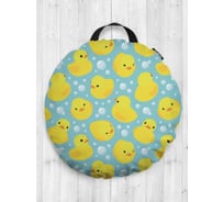 Декоративная подушка-сидушка JOYARTY "Утиное окружение", на пол, круглая, 52 см dsfr_9535