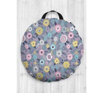 Декоративная подушка-сидушка JOYARTY "Круглогодичные цветы", на пол, круглая, 52 см dsfr_73881