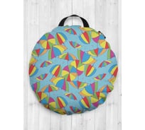 Декоративная подушка-сидушка JOYARTY "Радуга на зонтах", на пол, круглая, 52 см dsfr_21356