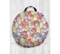 Декоративная подушка-сидушка JOYARTY "Сладкая жизнь", на пол, круглая, 52 см dsfr_20933