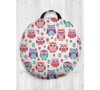 Декоративная подушка-сидушка JOYARTY "Воспитанные совы", на пол, круглая, 52 см dsfr_10806