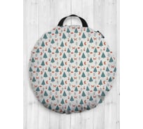 Декоративная подушка-сидушка JOYARTY "Лисицы в лесу", на пол, круглая, 52 см dsfr_78640