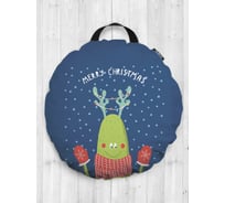 Декоративная подушка-сидушка JOYARTY "Рождественское настроение", на пол, круглая, 52 см dsfr_290635