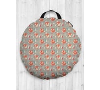 Декоративная подушка-сидушка JOYARTY "Хитрые лисички в лесу", на пол, круглая, 52 см dsfr_290620