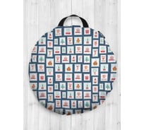 Декоративная подушка-сидушка JOYARTY "Новогодние почтовые марки", на пол, круглая, 52 см dsfr_290619