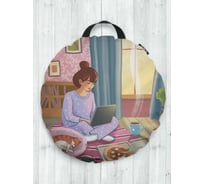 Декоративная подушка-сидушка JOYARTY "Домашний вечер", на пол, круглая, 52 см dsfr_389497