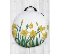 Декоративная подушка-сидушка JOYARTY "Весенние нарциссы", на пол, круглая, 52 см dsfr_385243